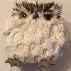 Pier 1 Imports Snowy Owl Gracie Plush Stuffed Animal Toy White Brown 9'' Tall